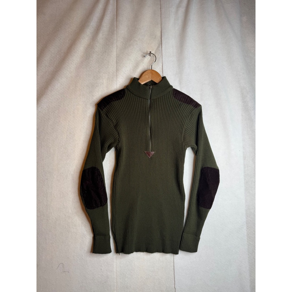 Rothco Mens Small Olive Green‎ Ribbed Commando Quarter Zip Pullover Sweater